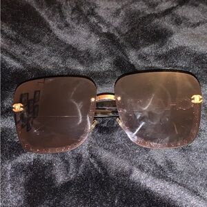 CHANEL Glasses Crystal Logo